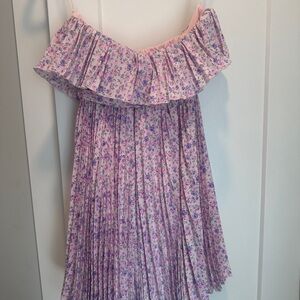 MARBLE Pink Floral Ruffle Top